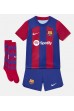 Barcelona Ferran Torres #7 Jalkapallovaatteet Lasten Kotipeliasu 2023-24 Lyhythihainen (+ Lyhyet housut)
